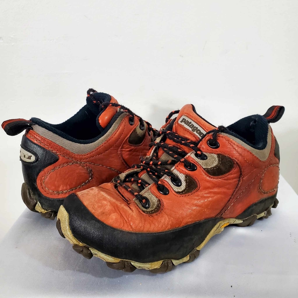 Patagonia Drifter Gore-Tex Brindle Red Brown Leather Hiking Shoes Vibe